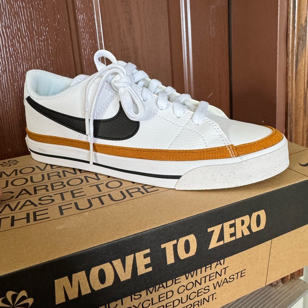 Nike White and Orange Women's Shoes